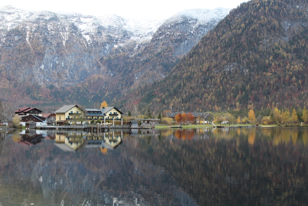 a large body of water surrounded by mountains