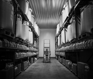 a warehouse filled with lots of shelves filled with boxes