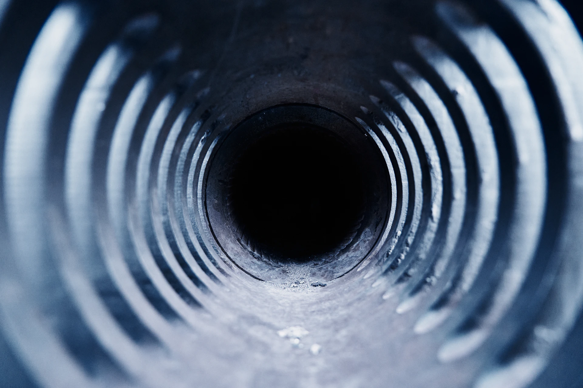 a close up view of a metal pipe