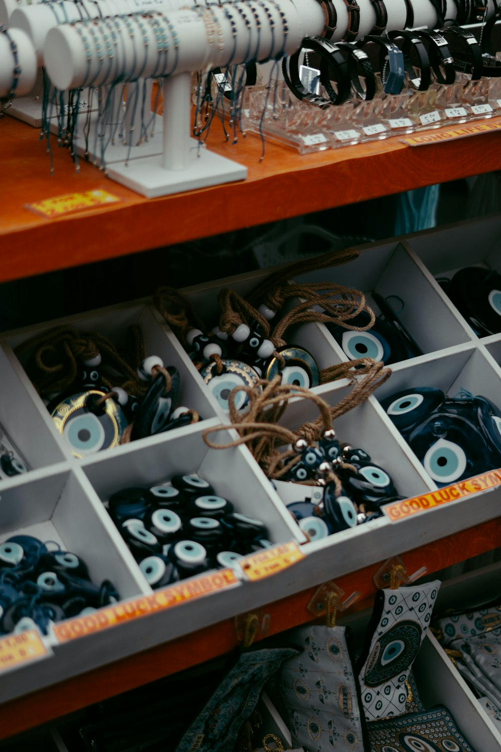 a bunch of ties that are on a table