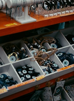 a bunch of ties that are on a table