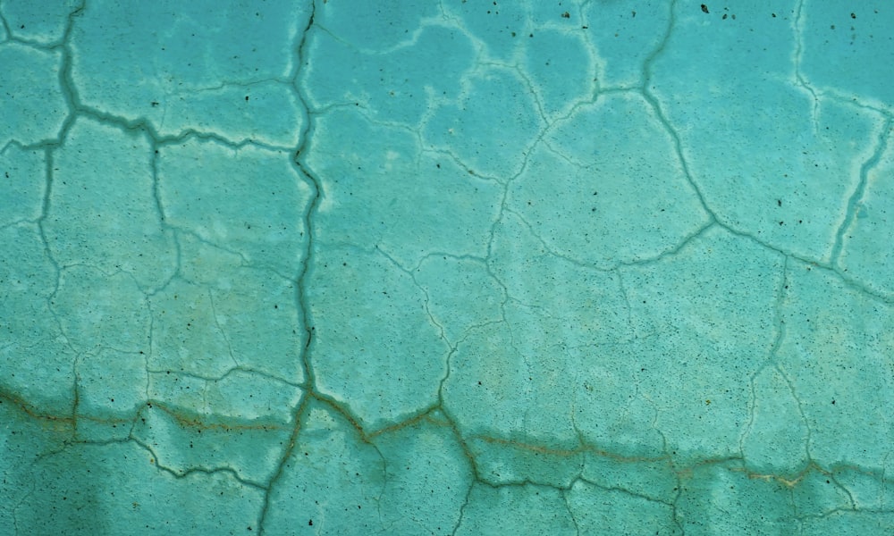 a close up of a blue and green wall