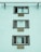 A minimalist facade of a building featuring three rectangular windows, aligned vertically. Each window is framed with dark trim and accompanied by horizontal air conditioning vents below. The curtain arrangements vary across the windows, with the first window partially open.