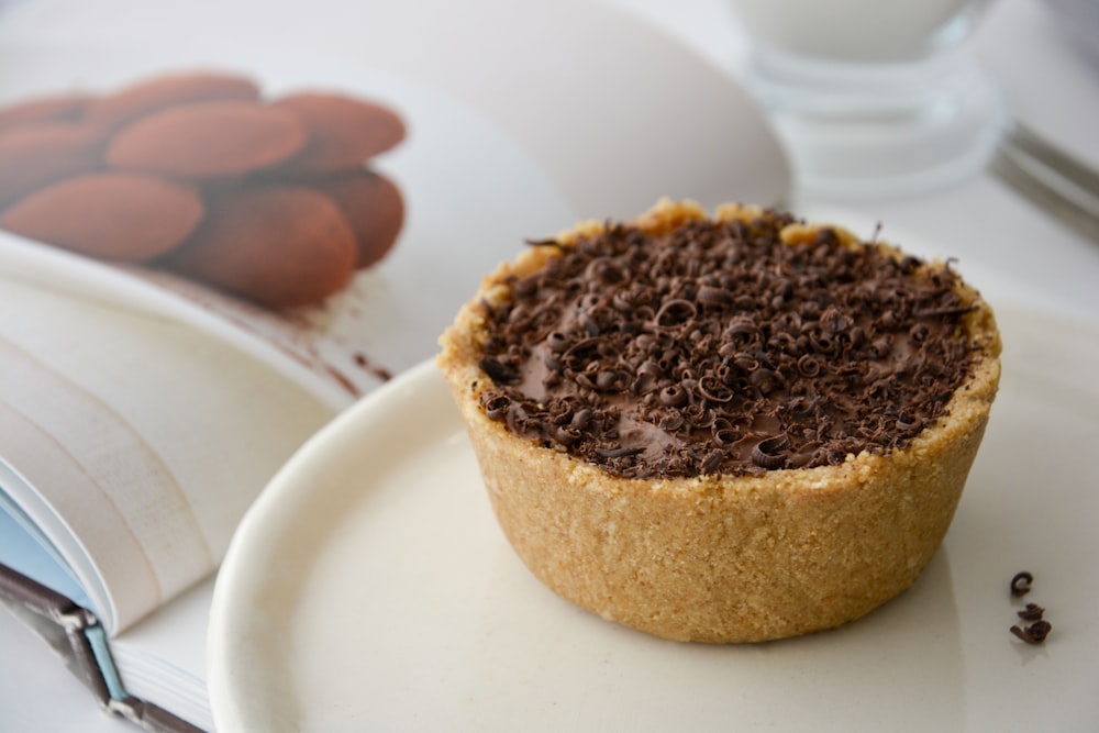 a close up of a pastry on a plate