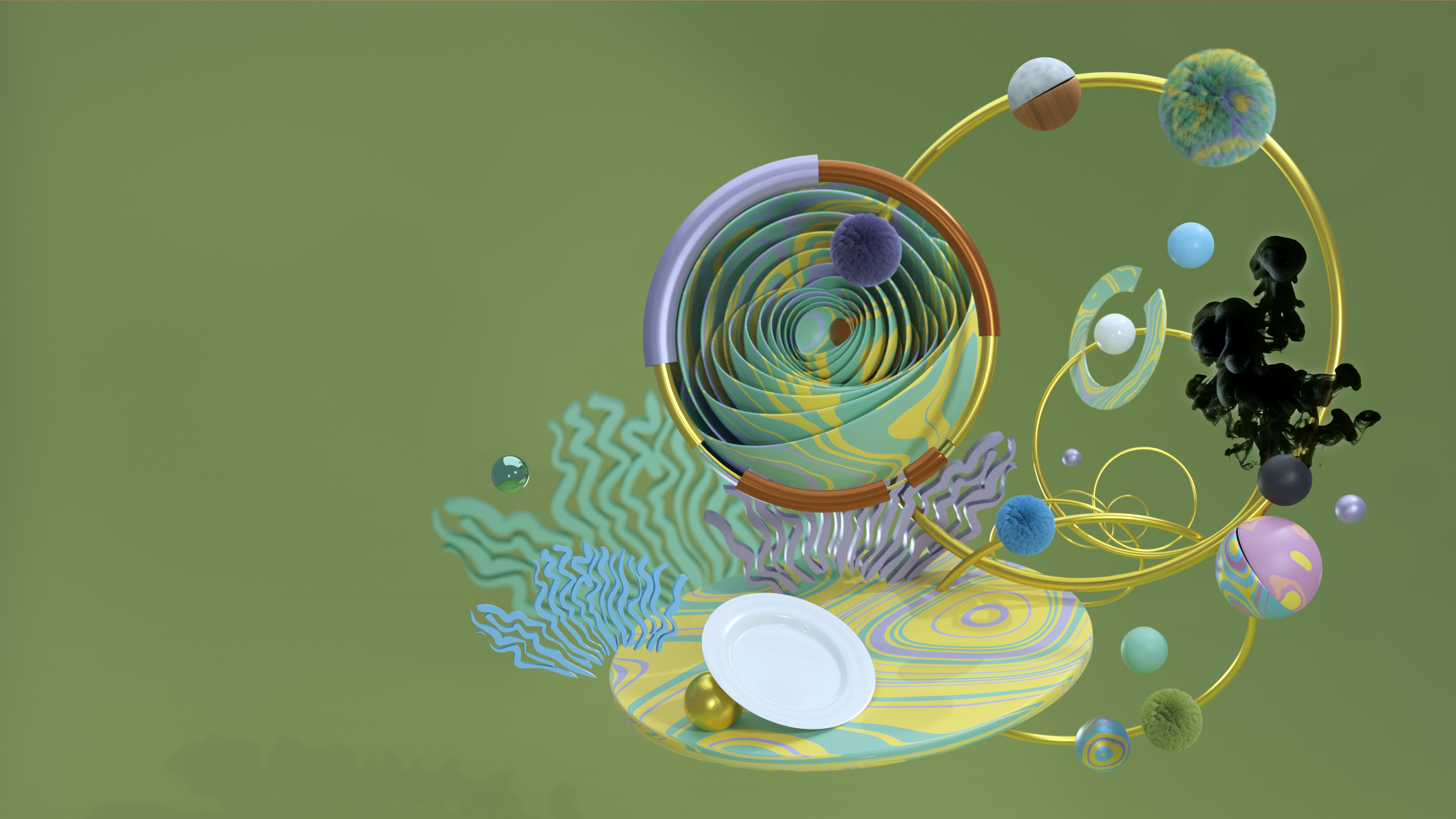 A computer-generated image of a circular object