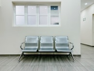 A calm waiting area with chairs and informational brochures about bankruptcy.