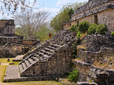a stone structure with steps leading up to it