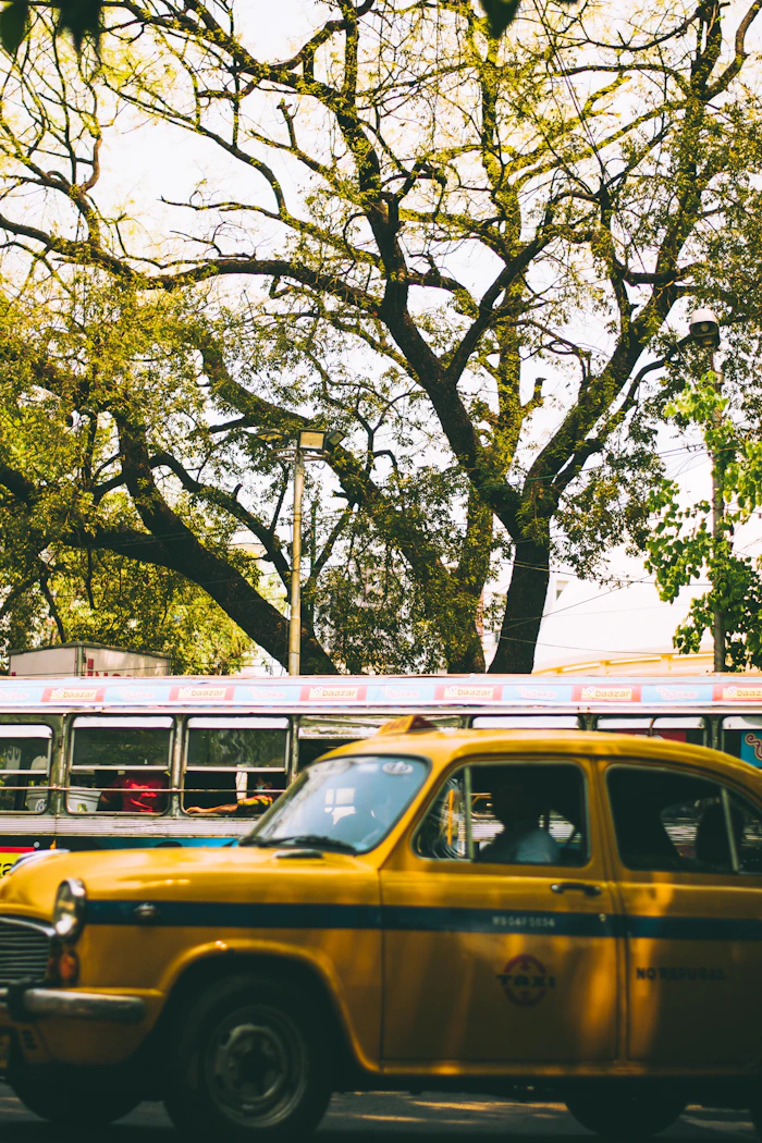Kolkata taxi on Indian street
