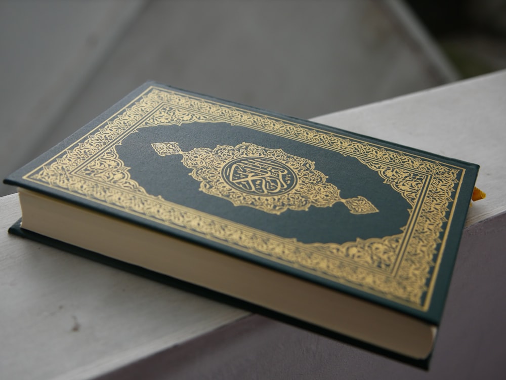 a close up of a book on a table