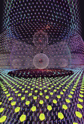 A vibrant frame from a visually stunning sci-fi short film with intricate digital effects.