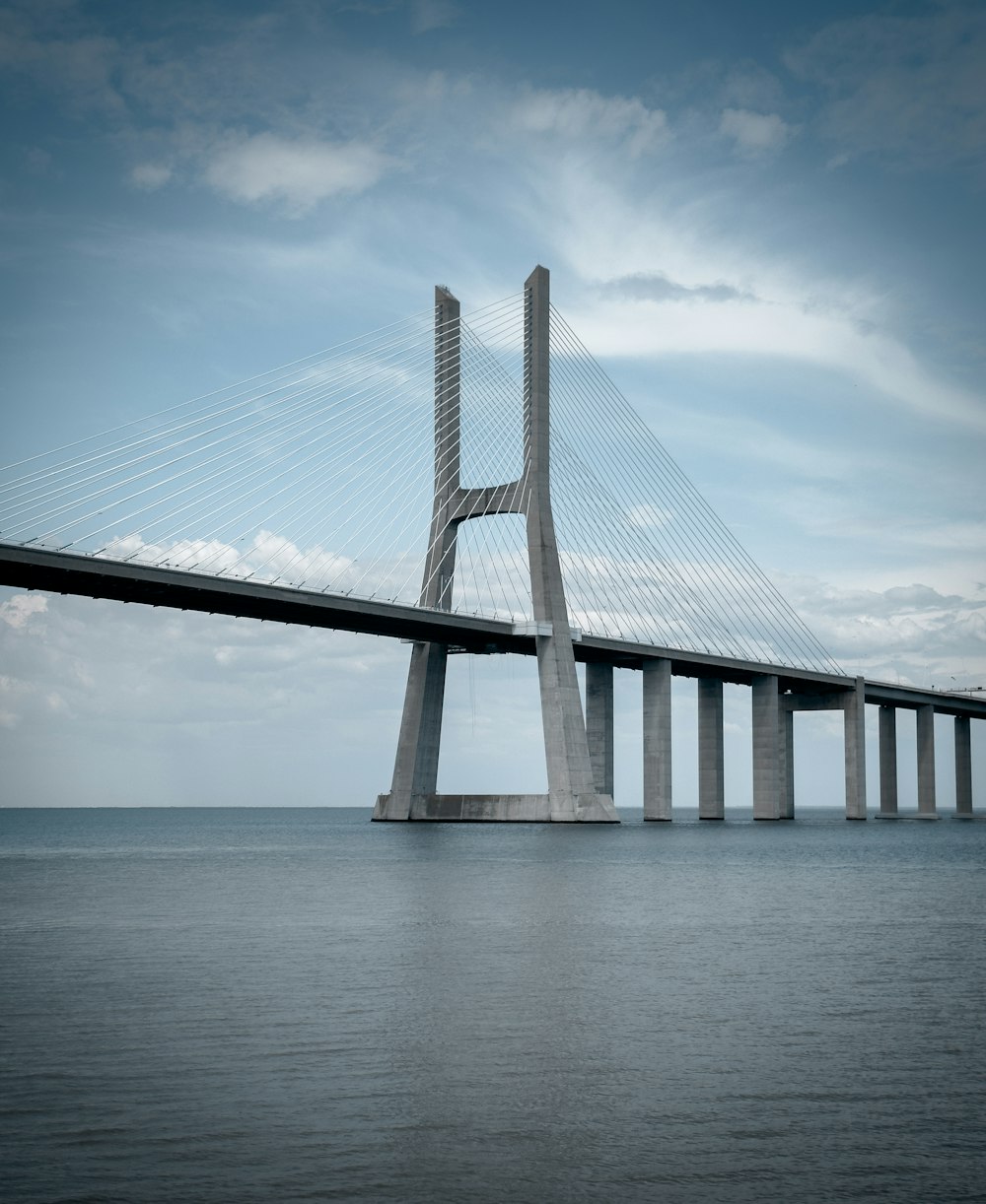 a large bridge spanning over a body of water