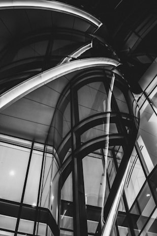 A futuristic showcase of modern glass designs.
