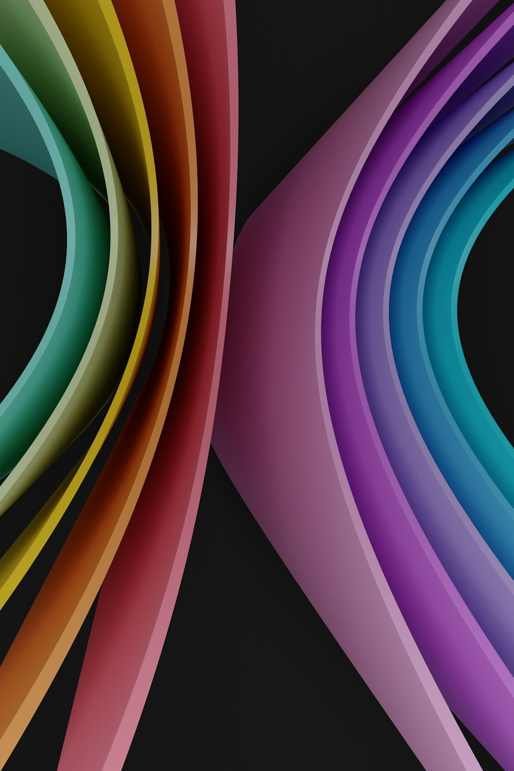 a multicolored abstract background with curved lines