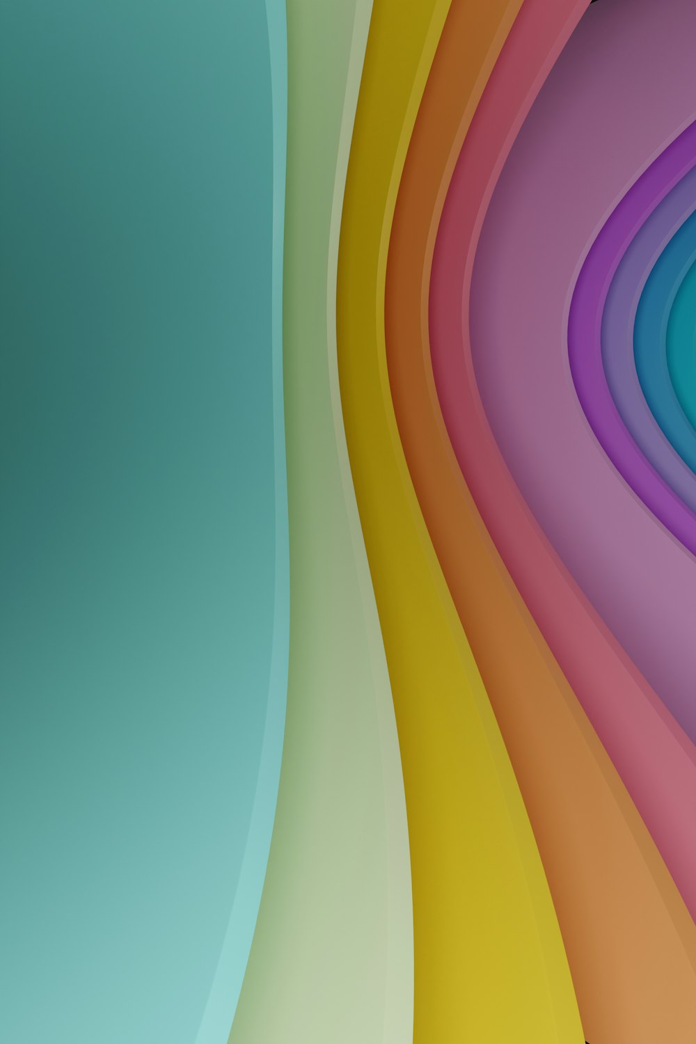 a multicolored abstract background with curved lines