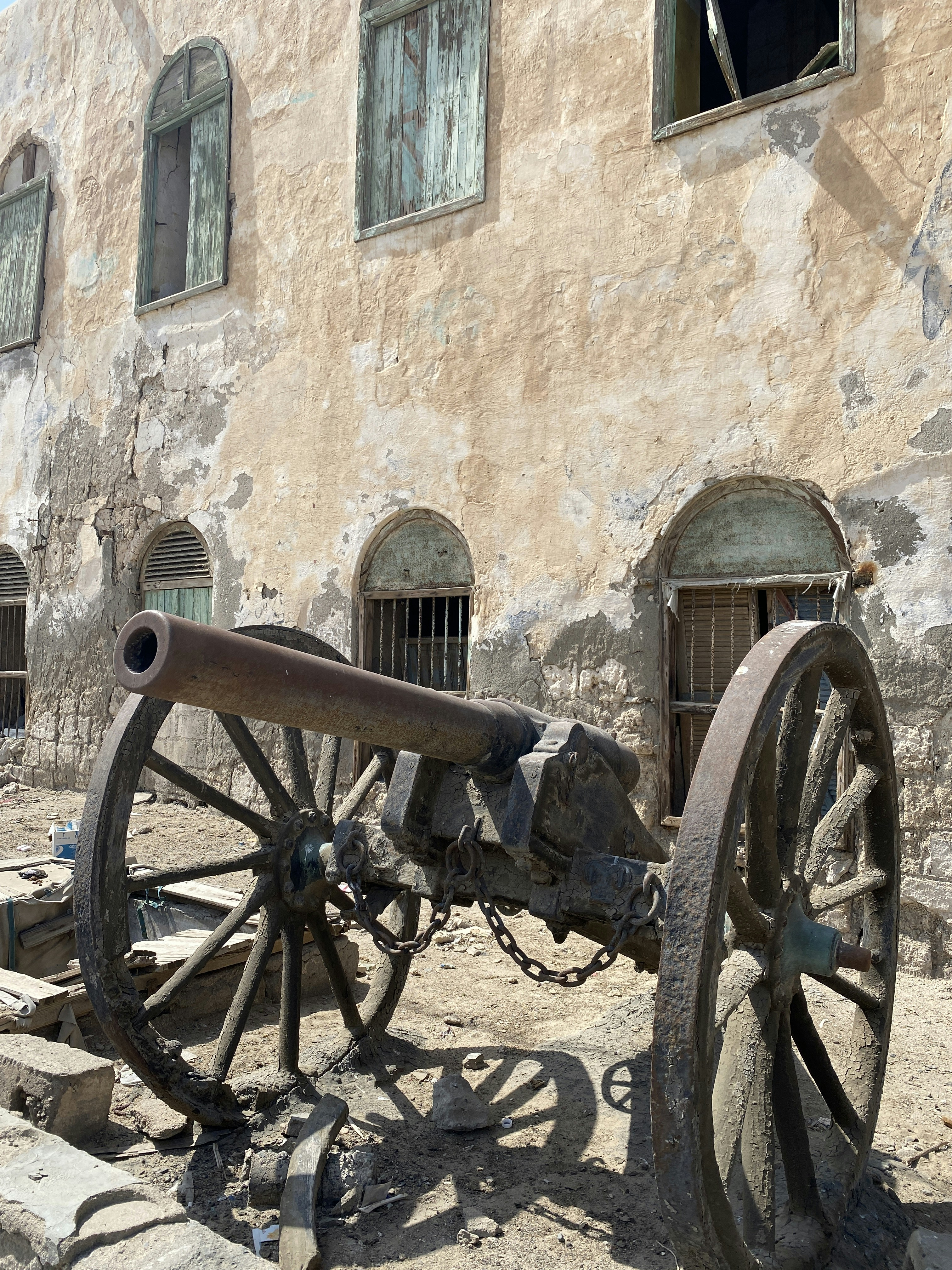 These guns are on display at a Sudanese ruins sight called Suakin. It was once one of the richest cities in the world and was part of a vast trade network.