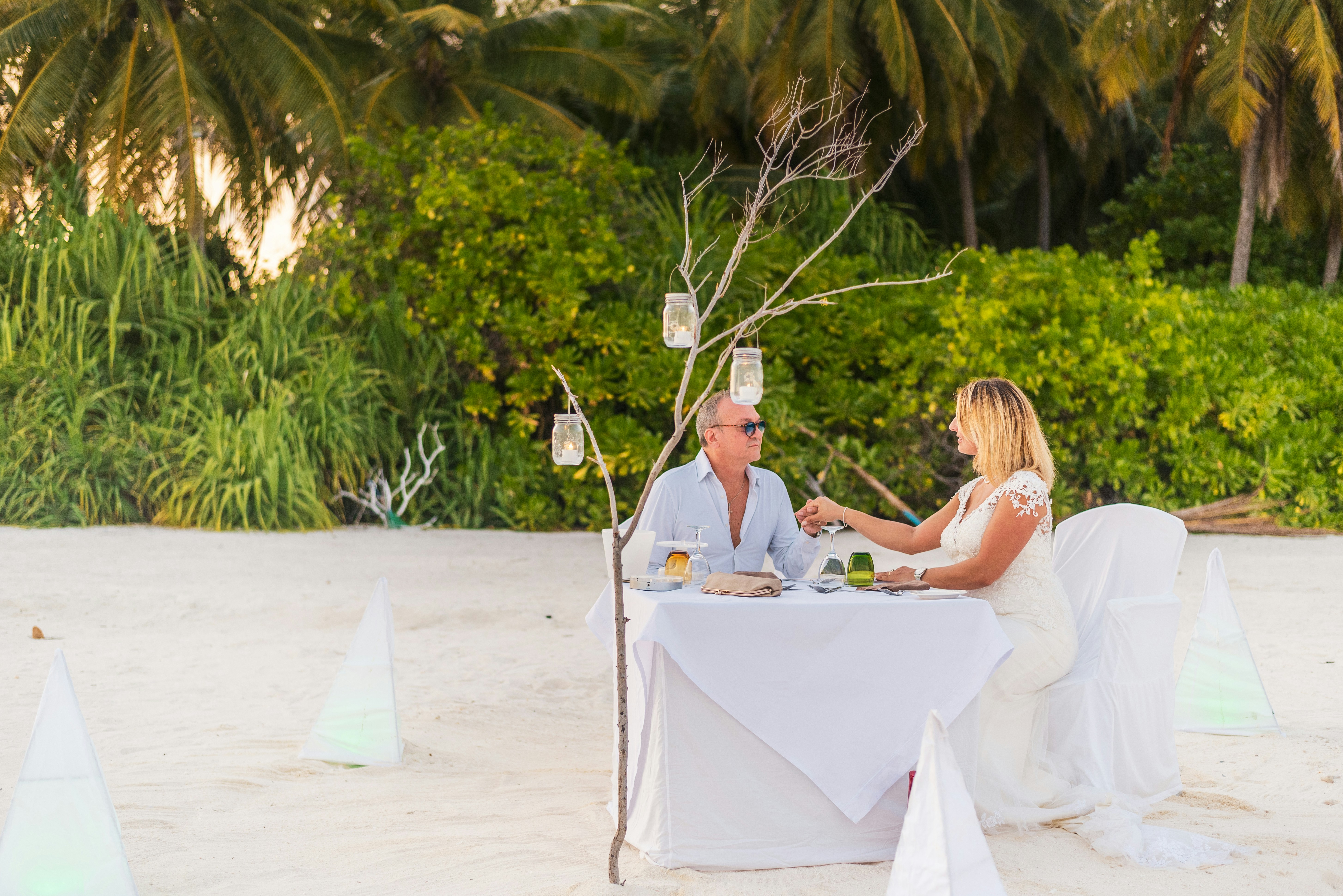 Couple planning wedding