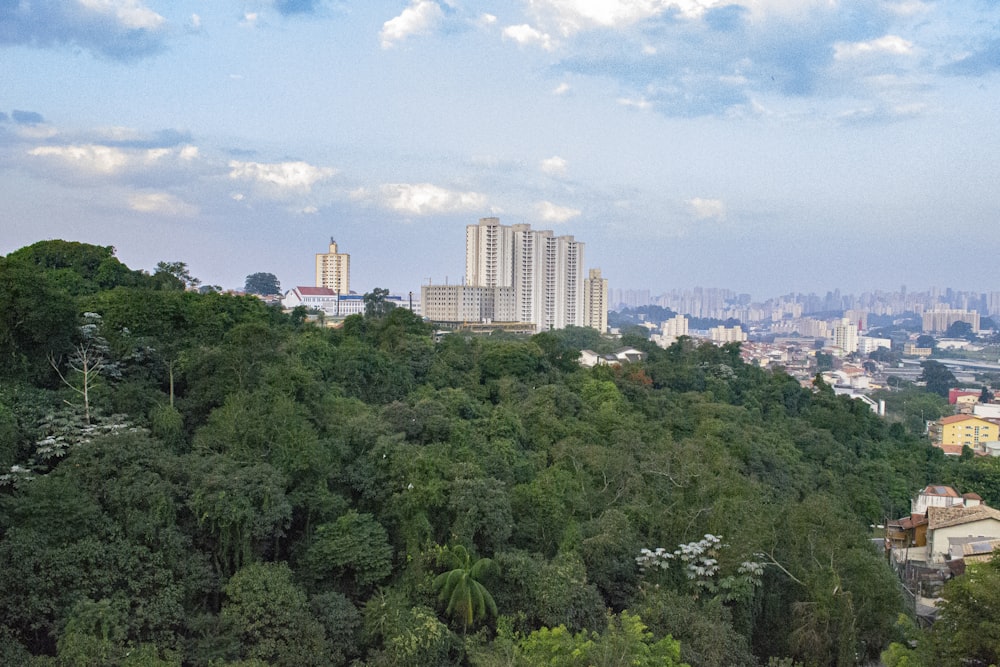 a view of a city from the top of a hill