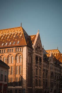 Historic architecture with intricate details bathed in warm afternoon light.