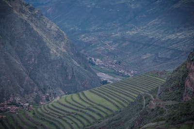 a view of a valley in the mountains