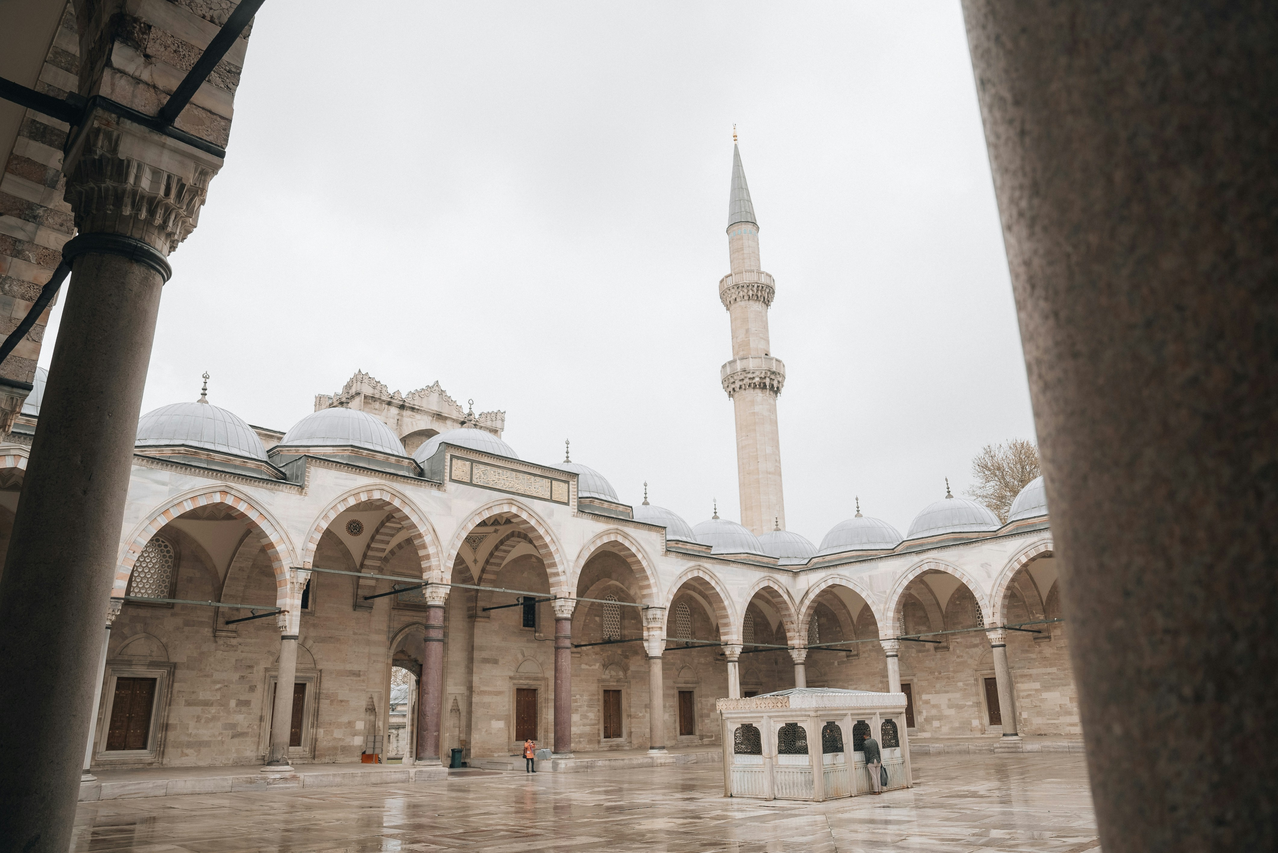 a view of a mosque from inside the building