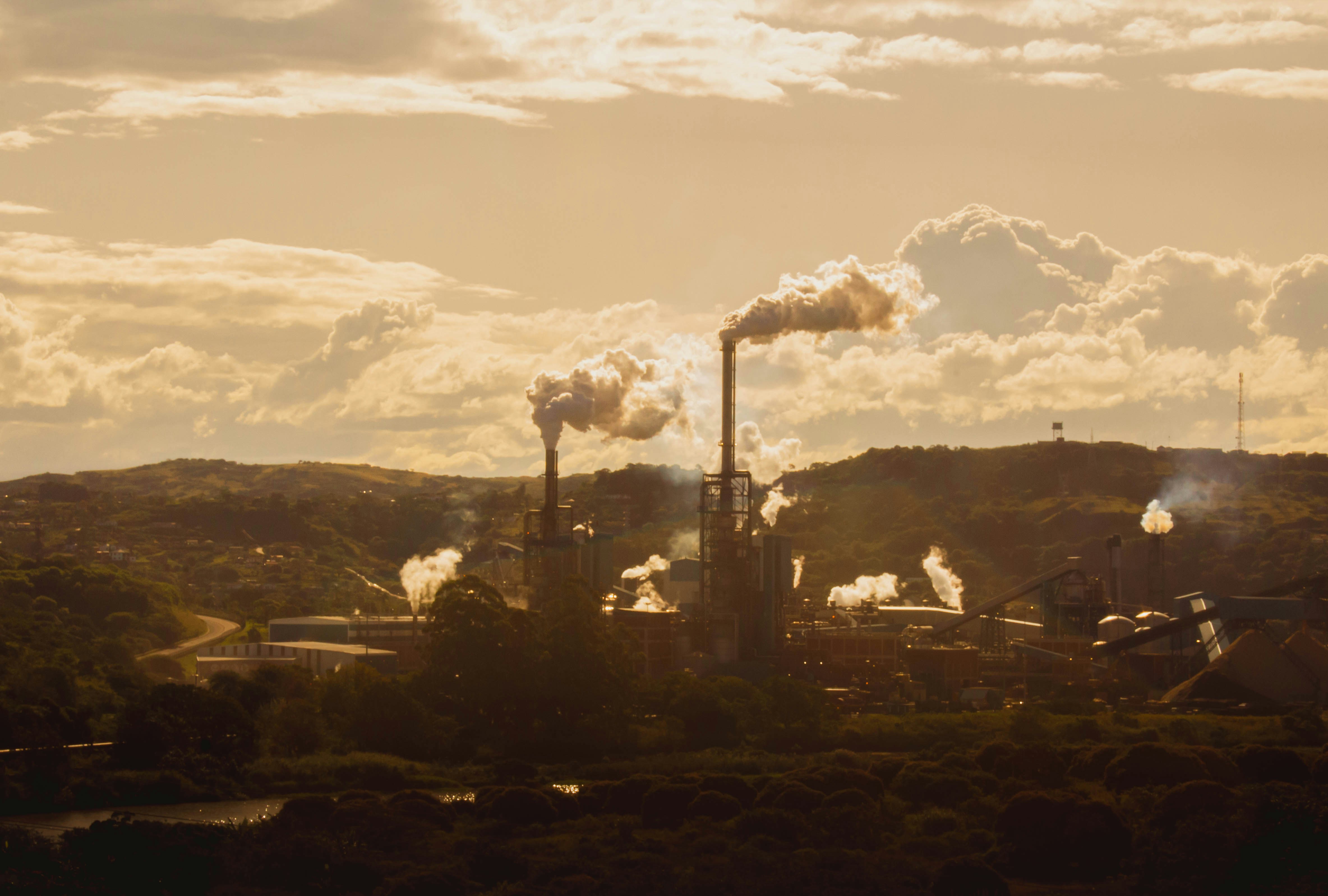 A large industrial factory, showing the scale of operations.