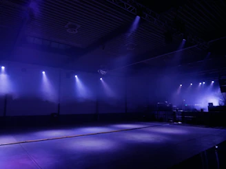 a stage that has some lights on it