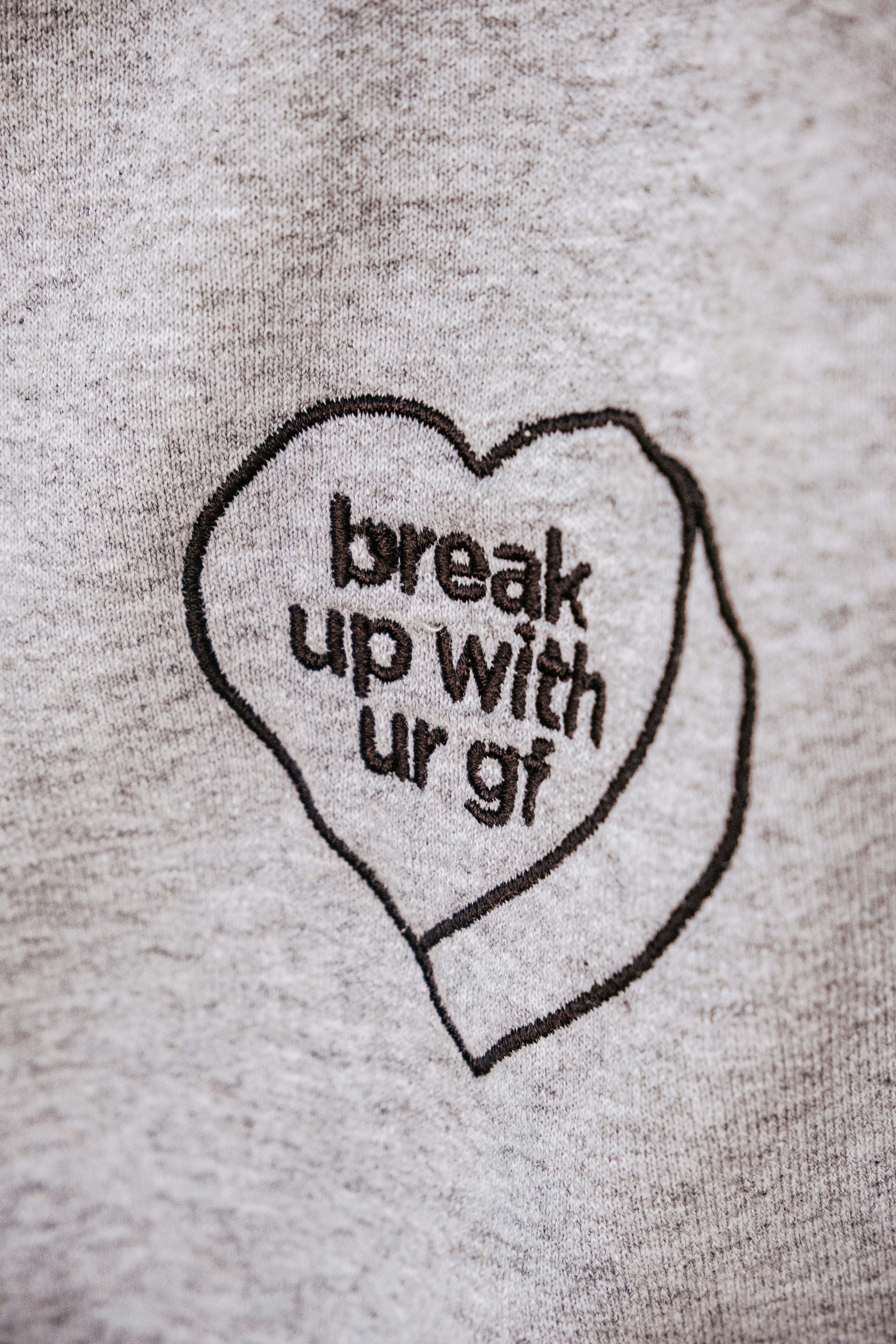 a t - shirt with the words break up with us on it