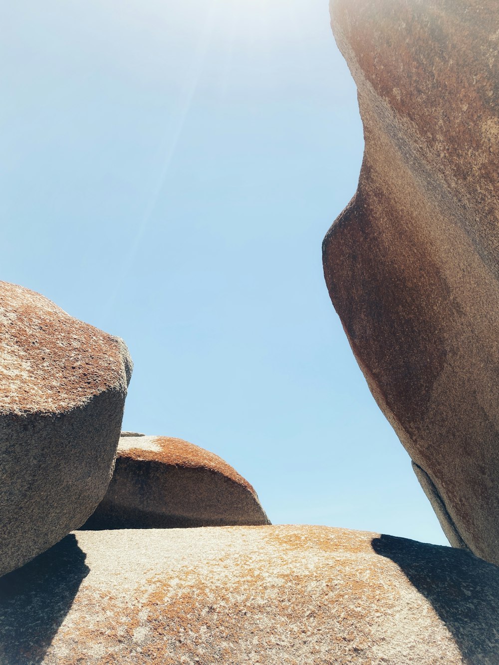 a rock formation with a sky background