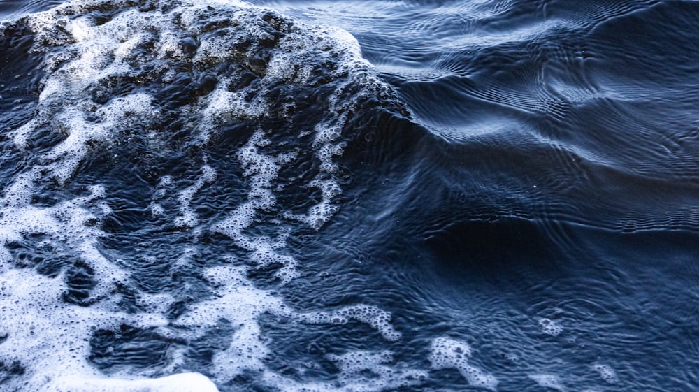 a close up of a wave on the water