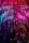 Colorful strands of fiber optic cables cascade downwards, illuminated in vibrant shades of pink, blue, and green. The strands are interspersed with small sparkling lights, creating a dazzling display of light and color.