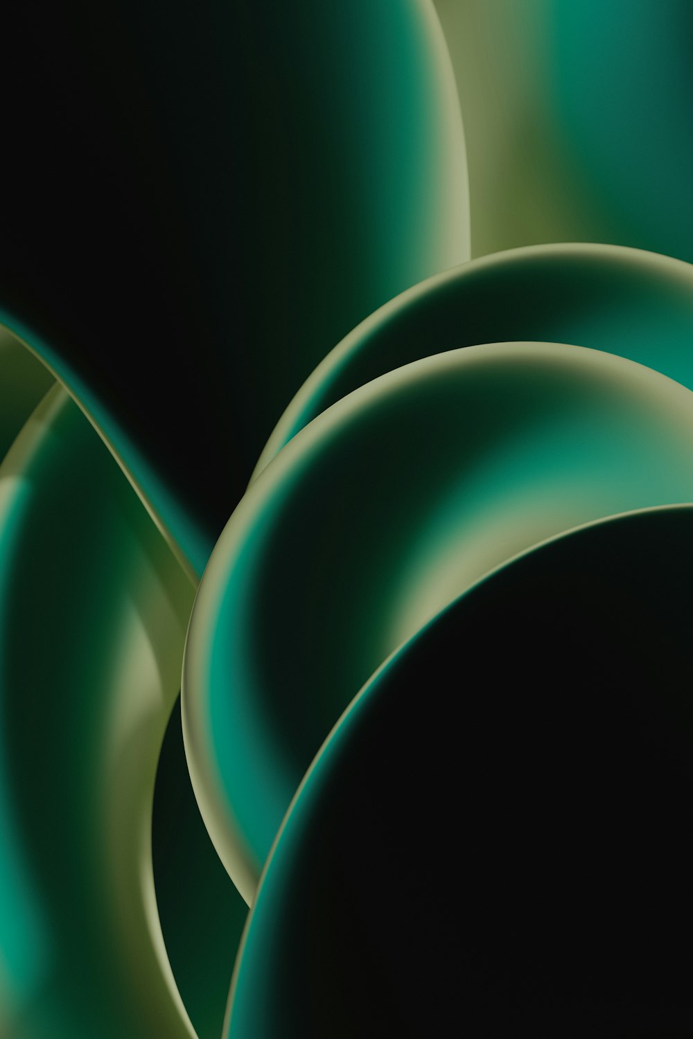 a black and green abstract background with circles
