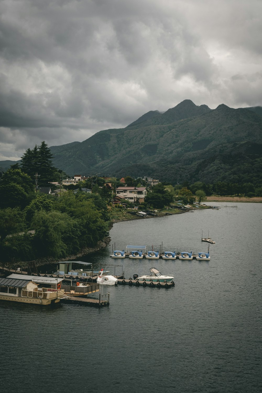 um corpo de água com um monte de barcos nele