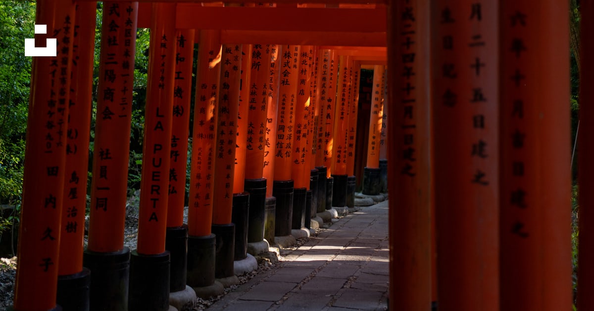 Foto zum Thema Reihen von orangefarbenen tori tori tori tori tori
