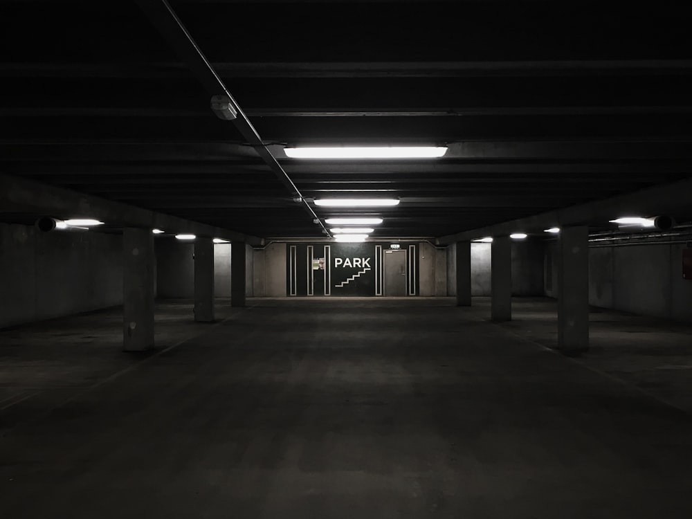 an empty parking garage with no people inside