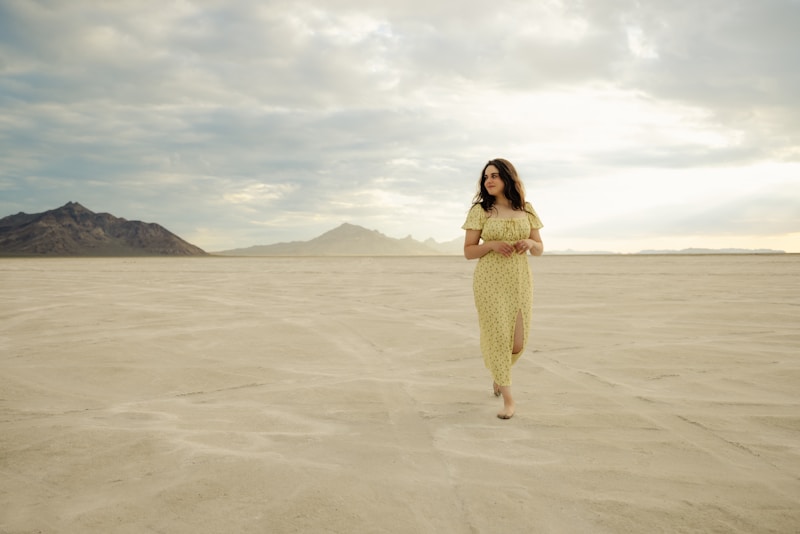 Golden dress in desert