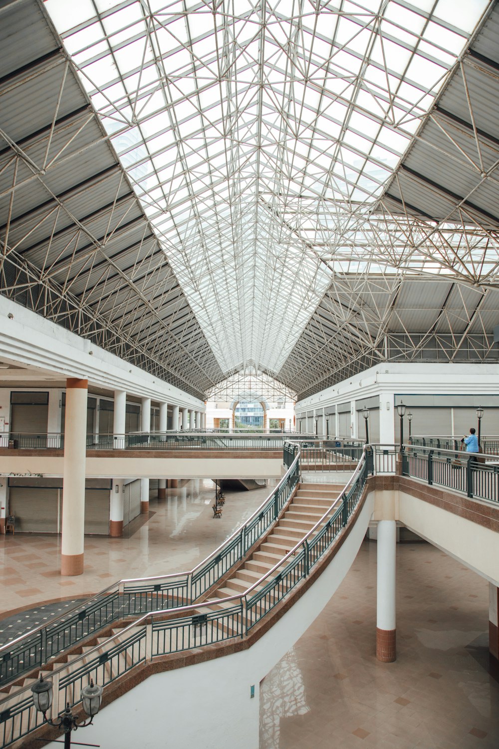 a view of a large building with a skylight