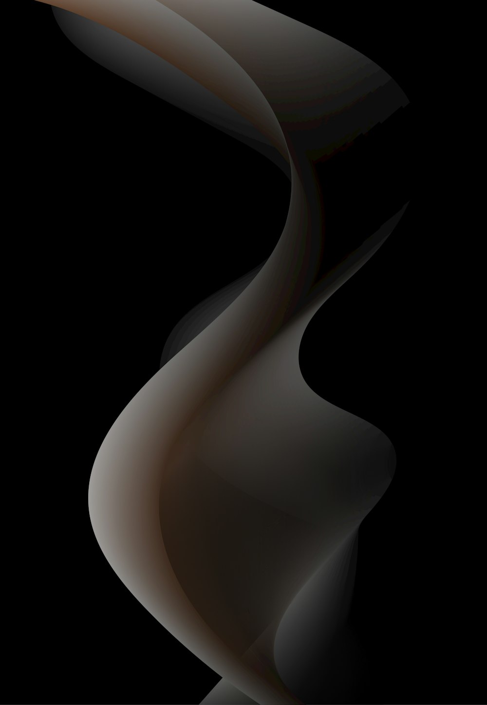 a black background with a white swirl