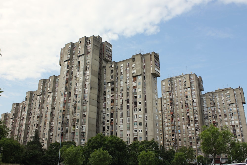 a very tall building with lots of windows