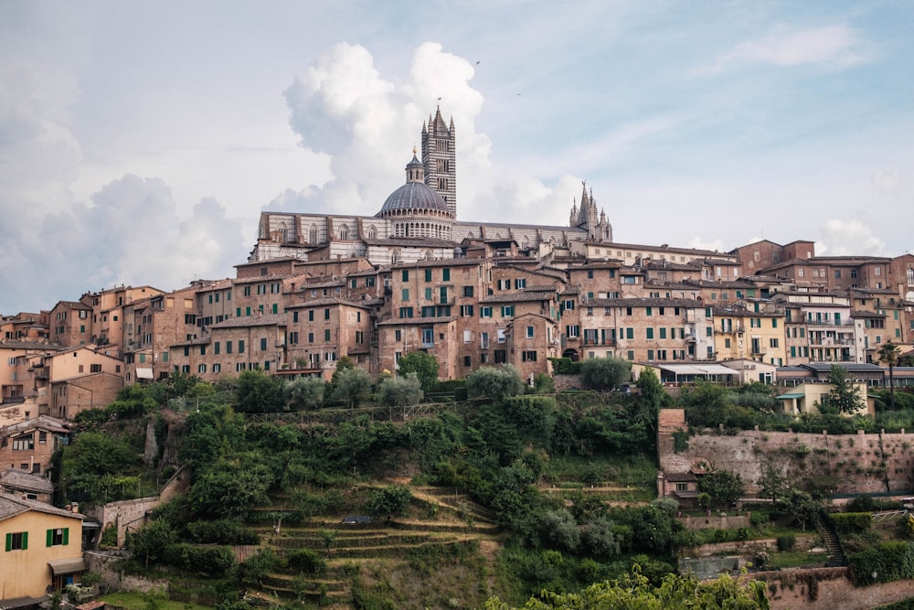 a large building on top of a hill