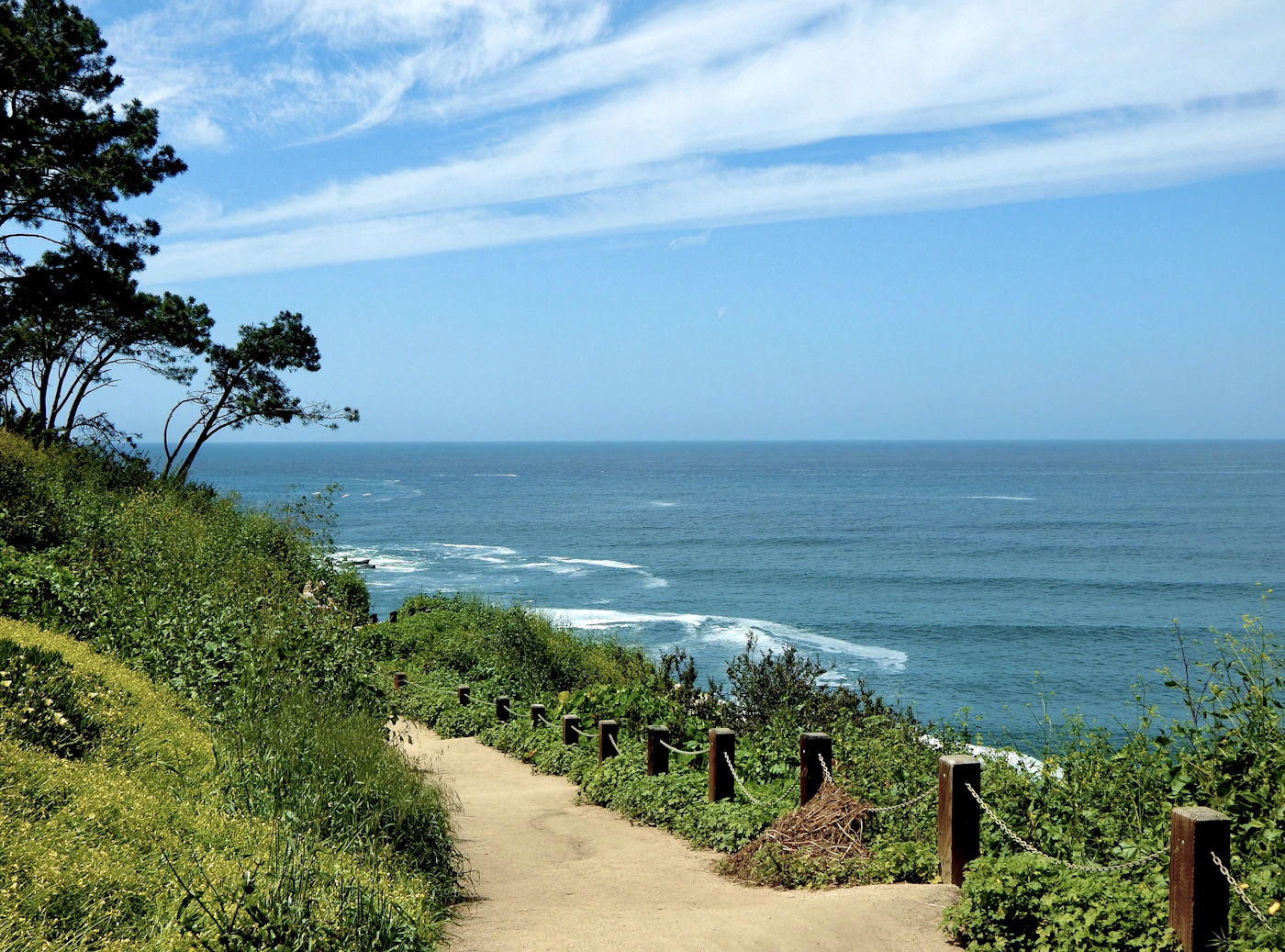 Coastal walking path above the Pacific in La Jolla, San Diego