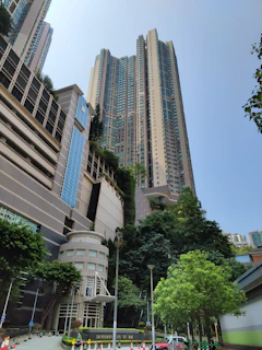 a group of tall buildings sitting next to each other