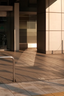 Clean driveway with morning light casting soft shadows, showcasing the detailed work done