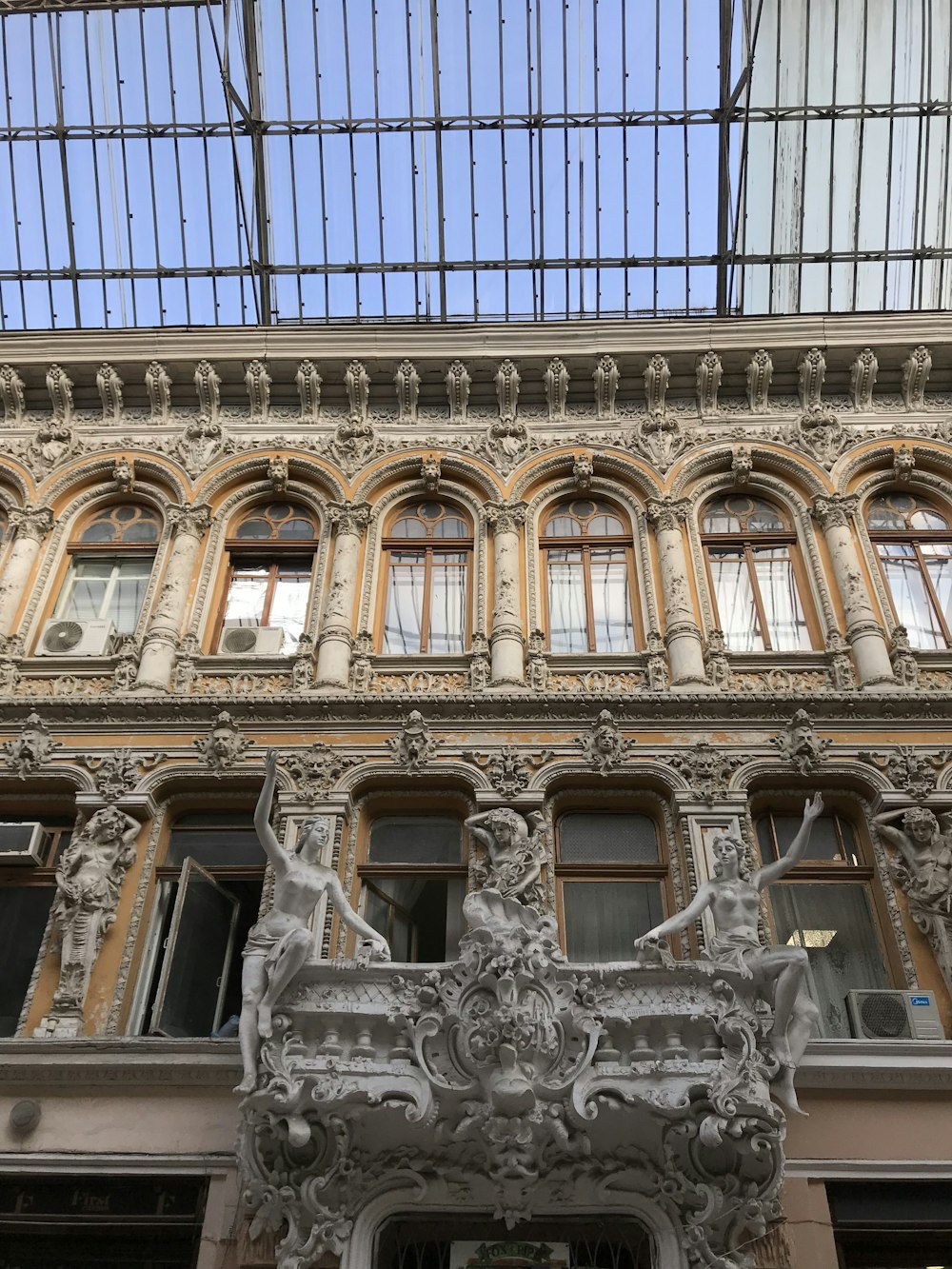 a large building with a skylight above it