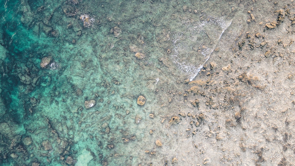 an aerial view of a body of water