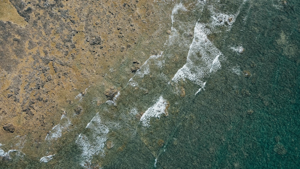 a bird's eye view of the ocean and land