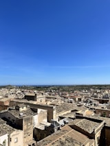 A panoramic view of Çeşme town with the sea in the background.