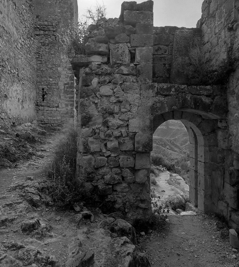 a black and white photo of an old building