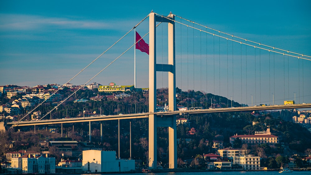 a large bridge spanning over a body of water