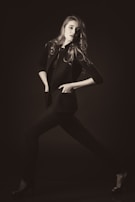 A dynamic shot of a model in a sophisticated setting, embodying confidence.