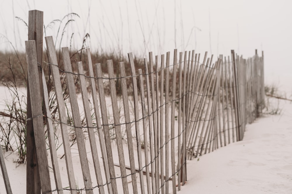 a fence that is next to a beach
